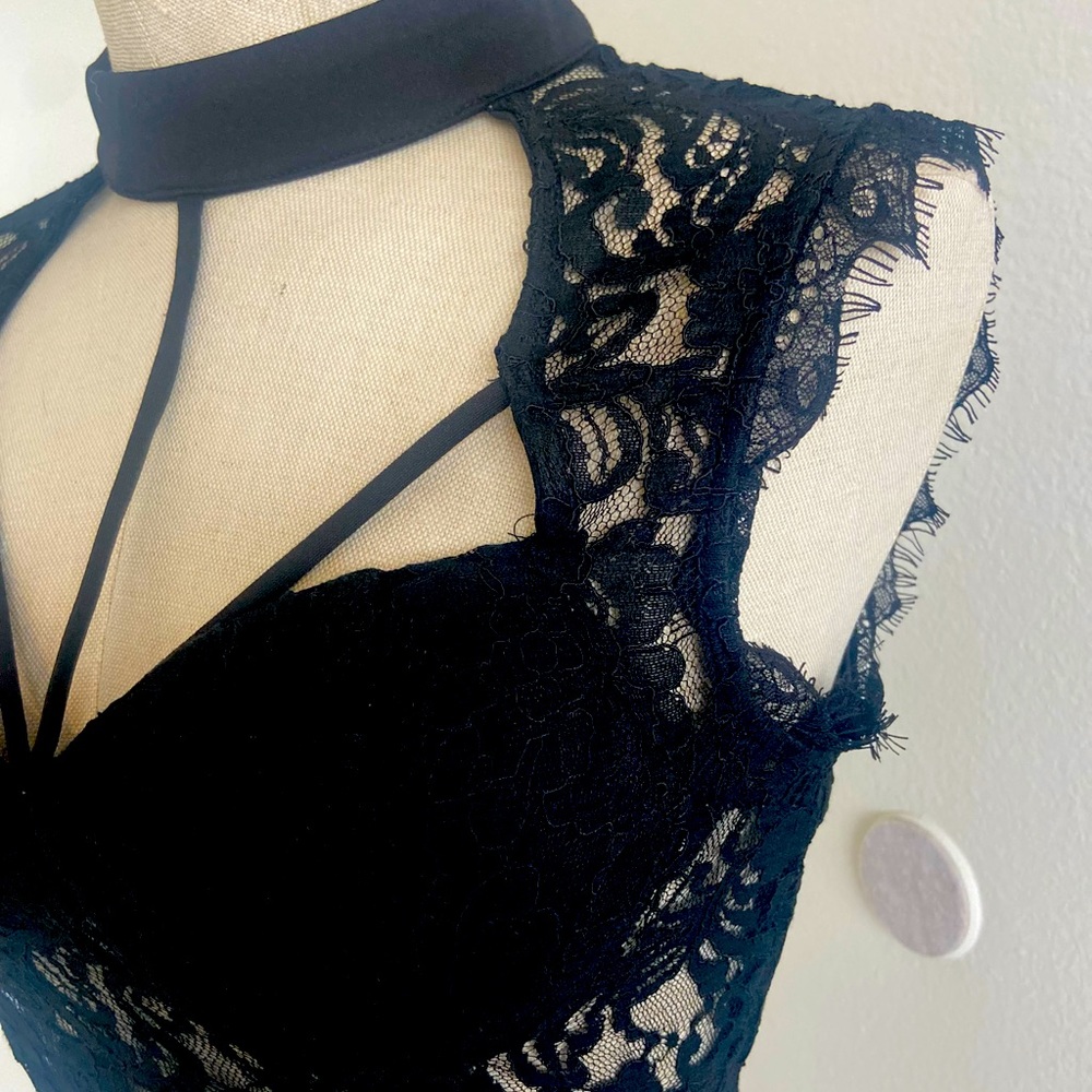 Very Sexy Lace Black Swan Corset - Picture 2 of 7